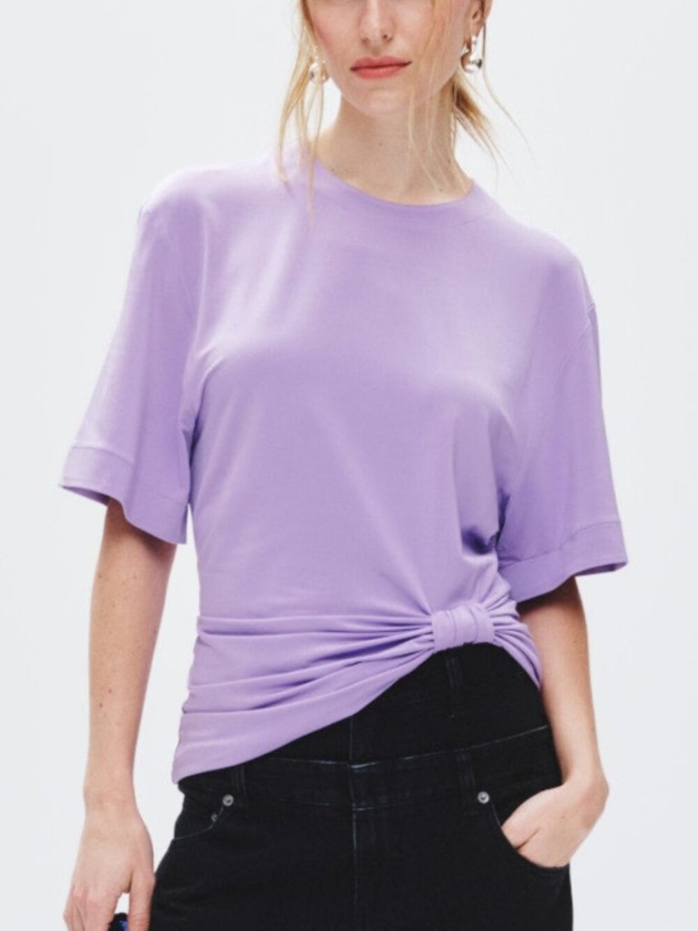 RABANNE Haut Knotted Top Lavender Size 36